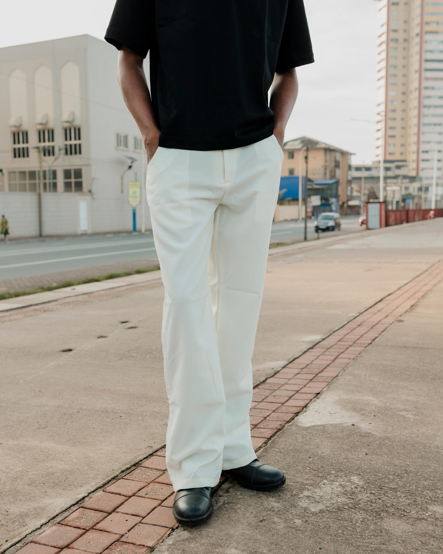 Elevated Basics - Off White Trouser Pant