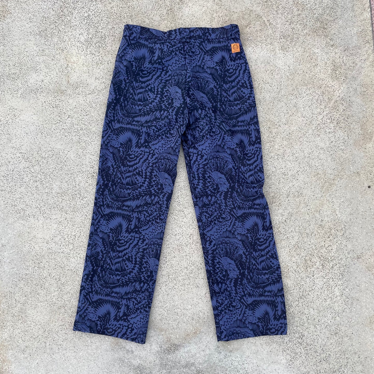 Printed Denim Pants