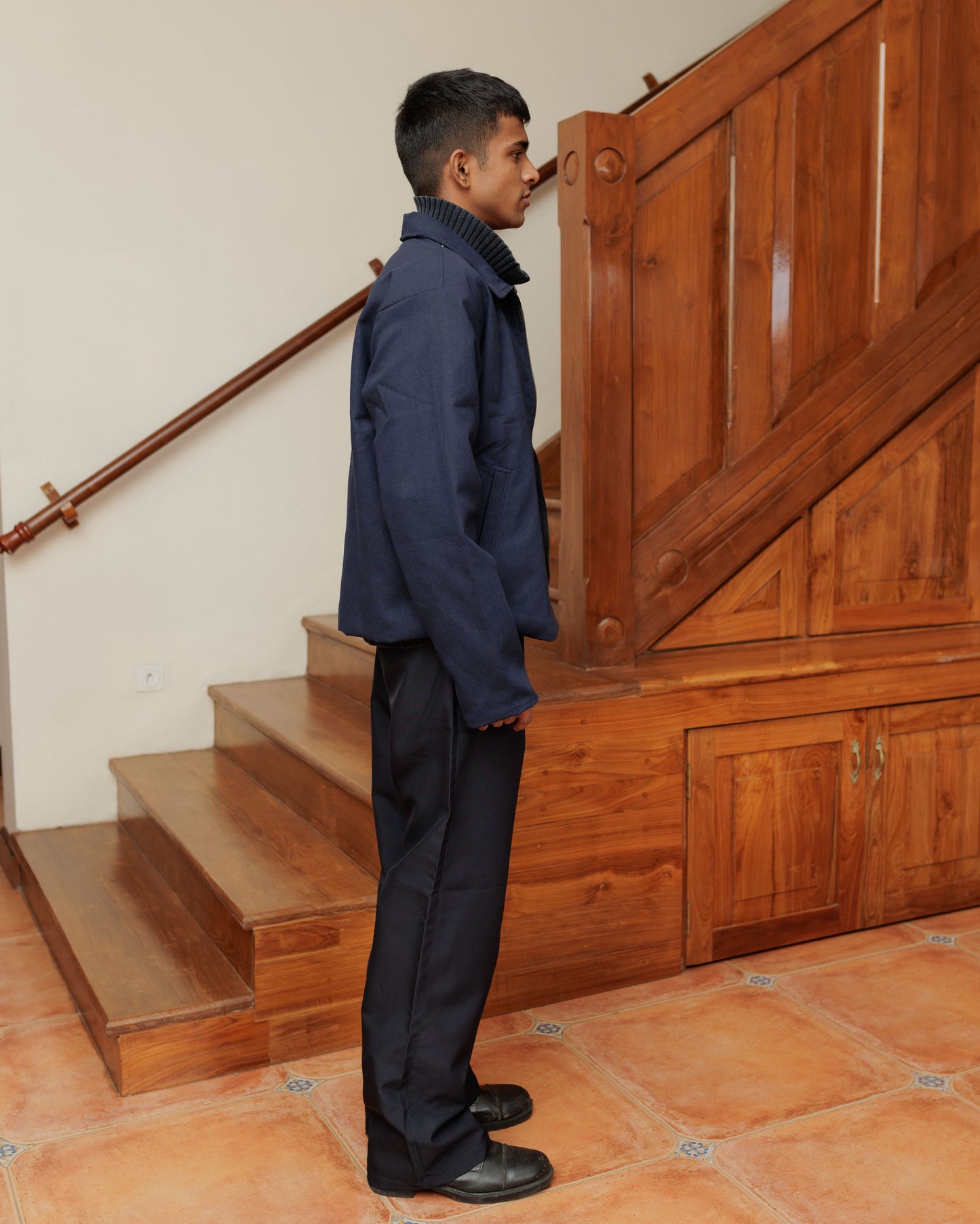 Navy Blue Linen Jacket
