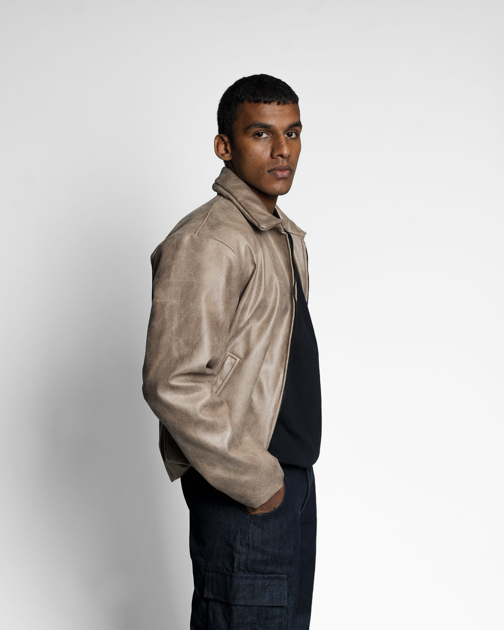Velvet Rexine Jacket