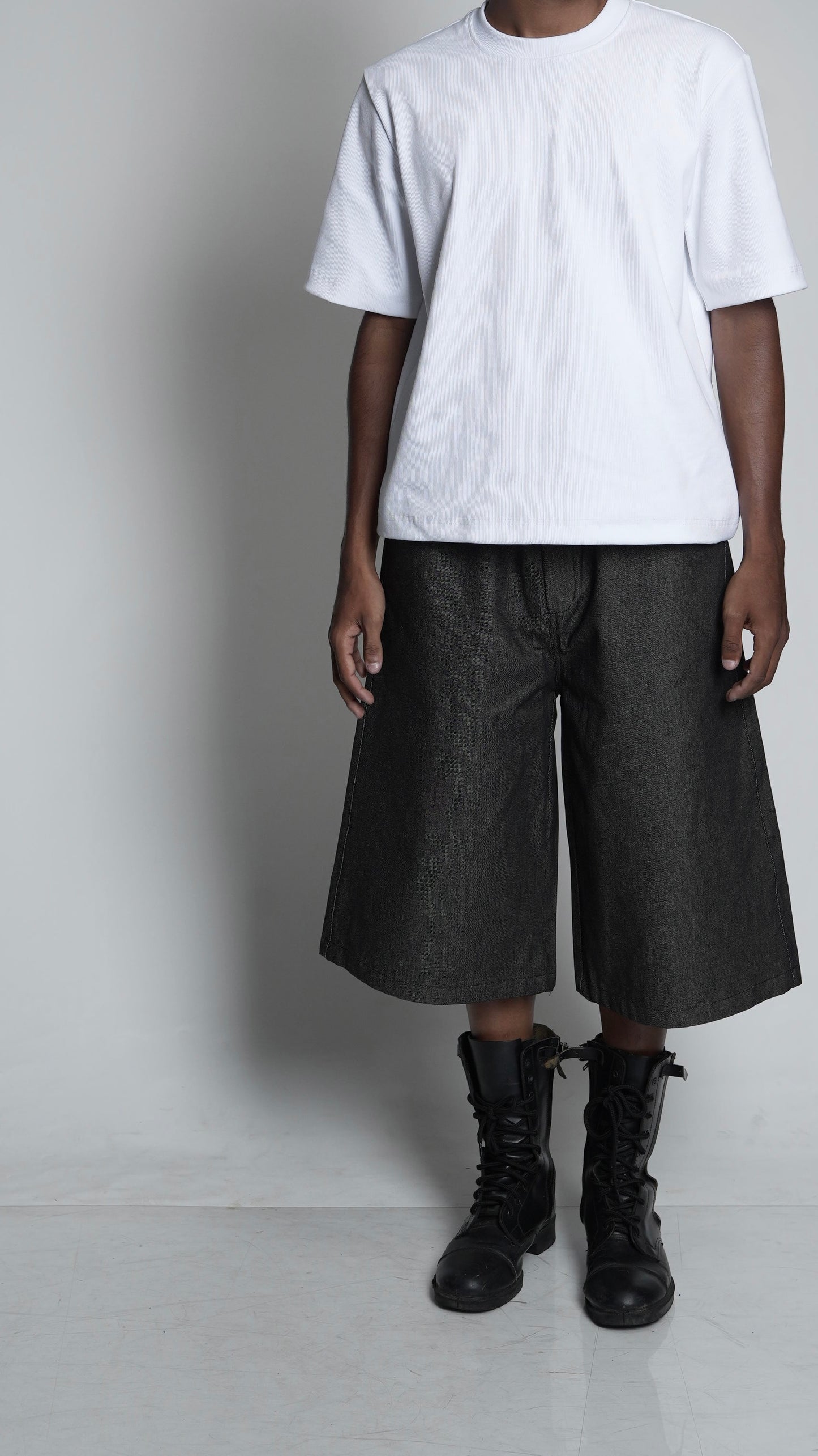 Denim Jorts - Grey