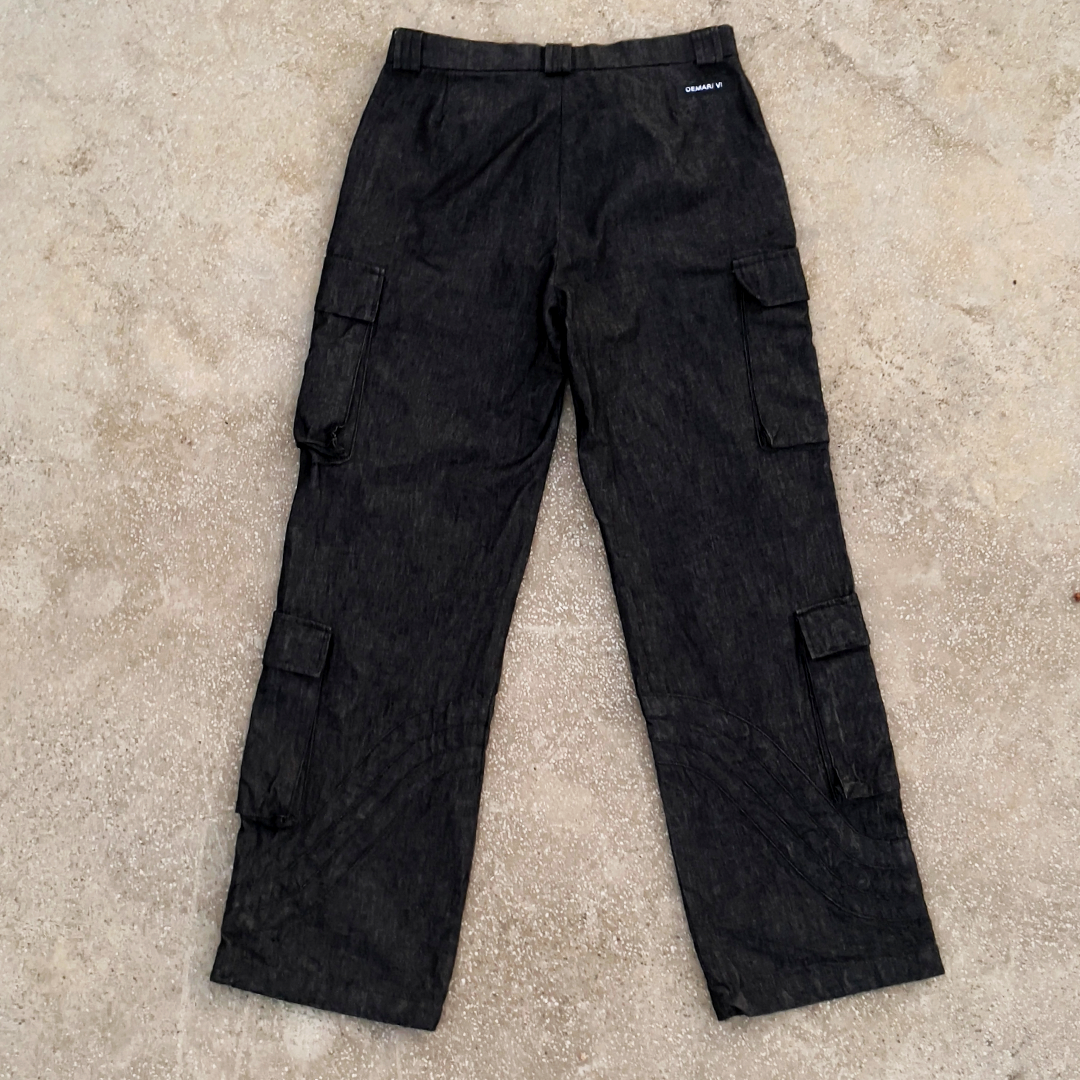 Raw Denim Multi Pocket Cargo Pants