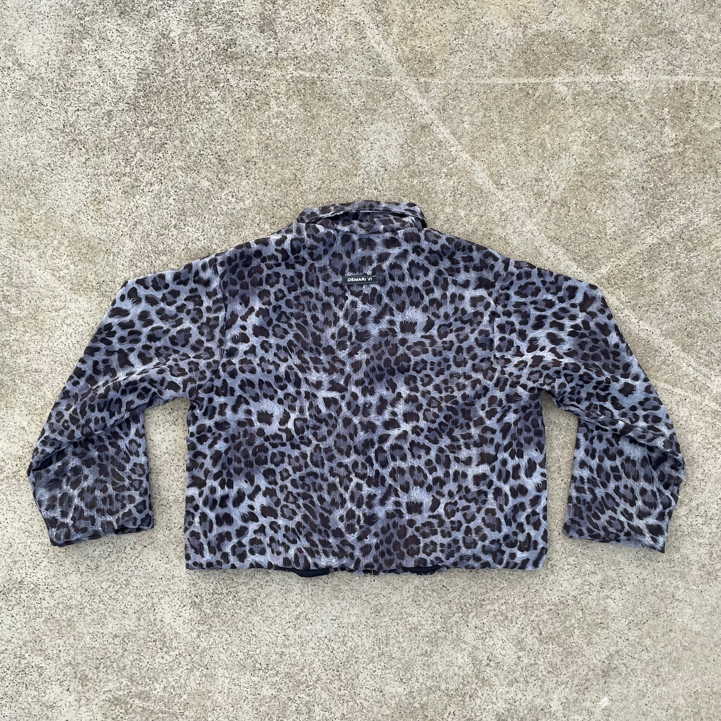 Leopard Print Georgette Wide Jacket